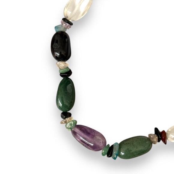 VINTAGE SEMI PRECIOUS BEAD NECKLACE 22 inch - Picture 3 of 6